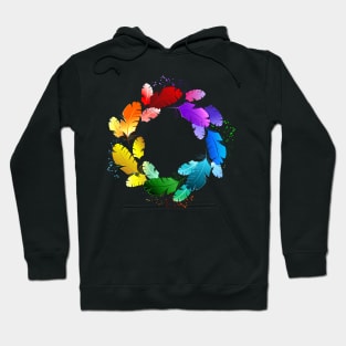 Multicolored Feathers Hoodie